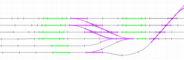 A Märklin 24995 represented in RailKernel by two virtual 24047 rail sections